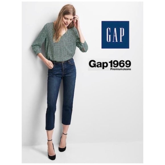 gap premium straight crop jeans